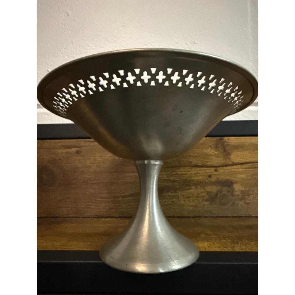 Pewter by Poole / Reticulated Candy Dish / 2199